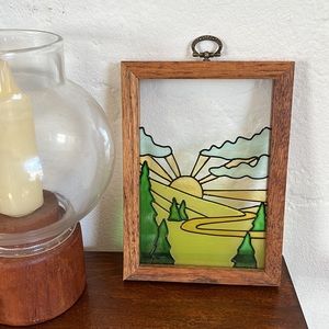 Small stained glass nature scene